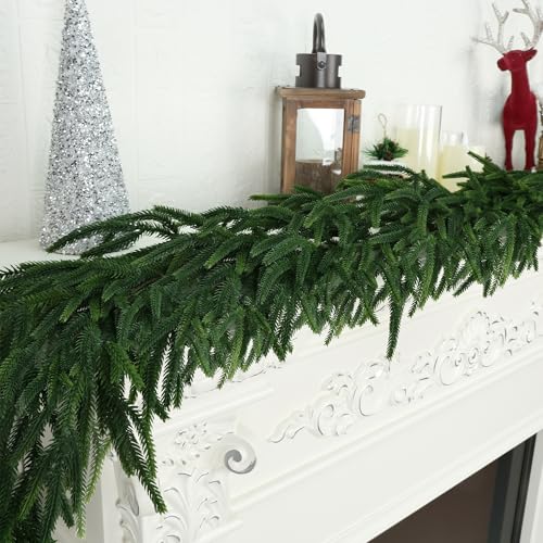 9 FT Realistic Cedar Christmas Garland, Pine Green Artificial Garlands for Indoor Outdoor Décor - MDSTBN