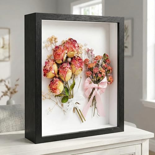 3-Piece 8x10 Shadow Box Frame Set, Wooden Display Case for Keepsakes