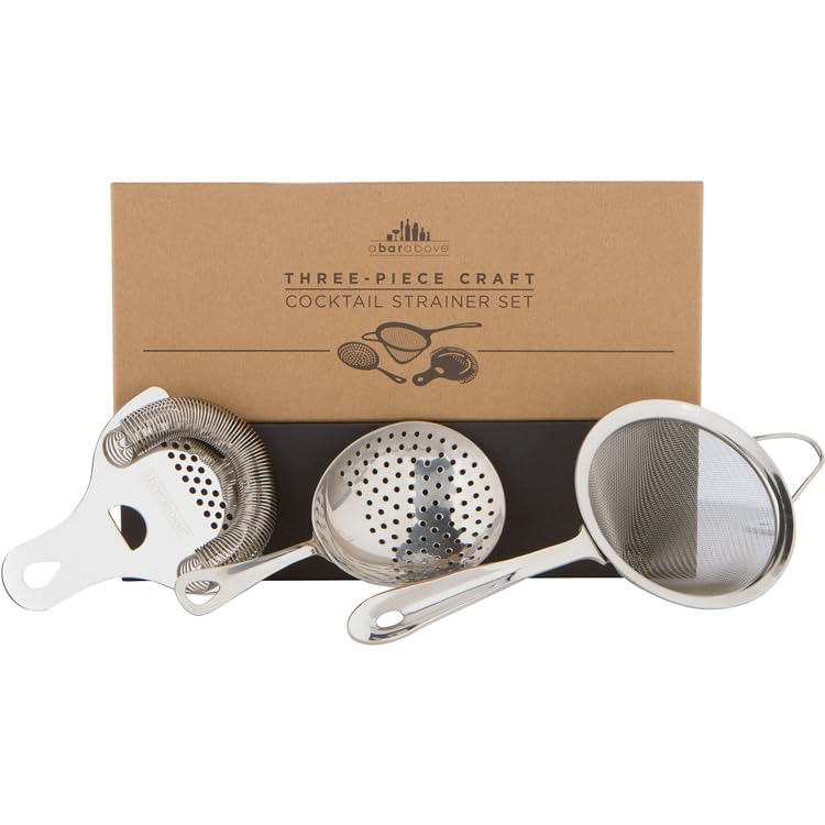 A Bar Above 3-Piece Cocktail Strainer Set - Rustproof, Ergonomic Bar Tools