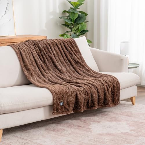 Reversible Electric Heated Throw Blanket - Soft Plush 50"x60"