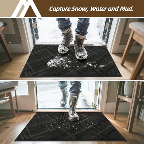 Non-Slip Low Profile Entryway Doormat - Absorbent Washable Rug, 48"x32"
