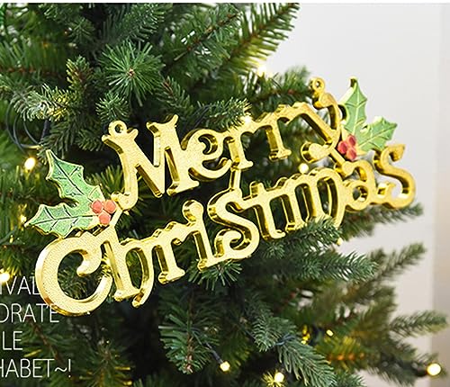 Alfyng 10 Pcs Merry Christmas Hanging Signs Decor for Tree & Wreaths