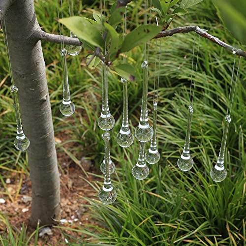 10pcs 4-inch Clear Glass Teardrop Ornaments for Christmas Tree Decorations