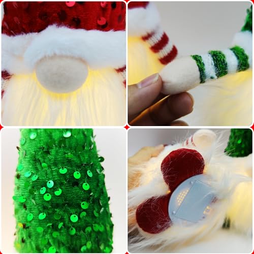 12-Inch Light-Up Handmade Gnome Couple Plush Tabletop Decoration