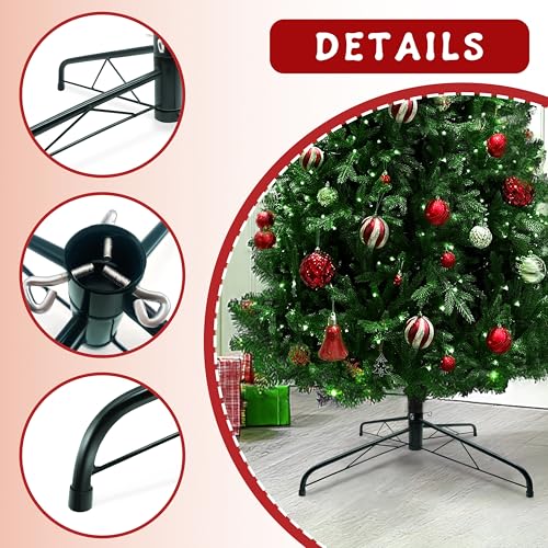 24-Inch Heavy Duty Folding Metal Christmas Tree Stand for 4-10ft Trees