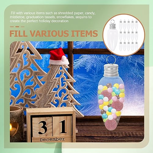 24pcs Fillable Light Bulb Christmas Ornaments Candy Containers for DIY Crafts