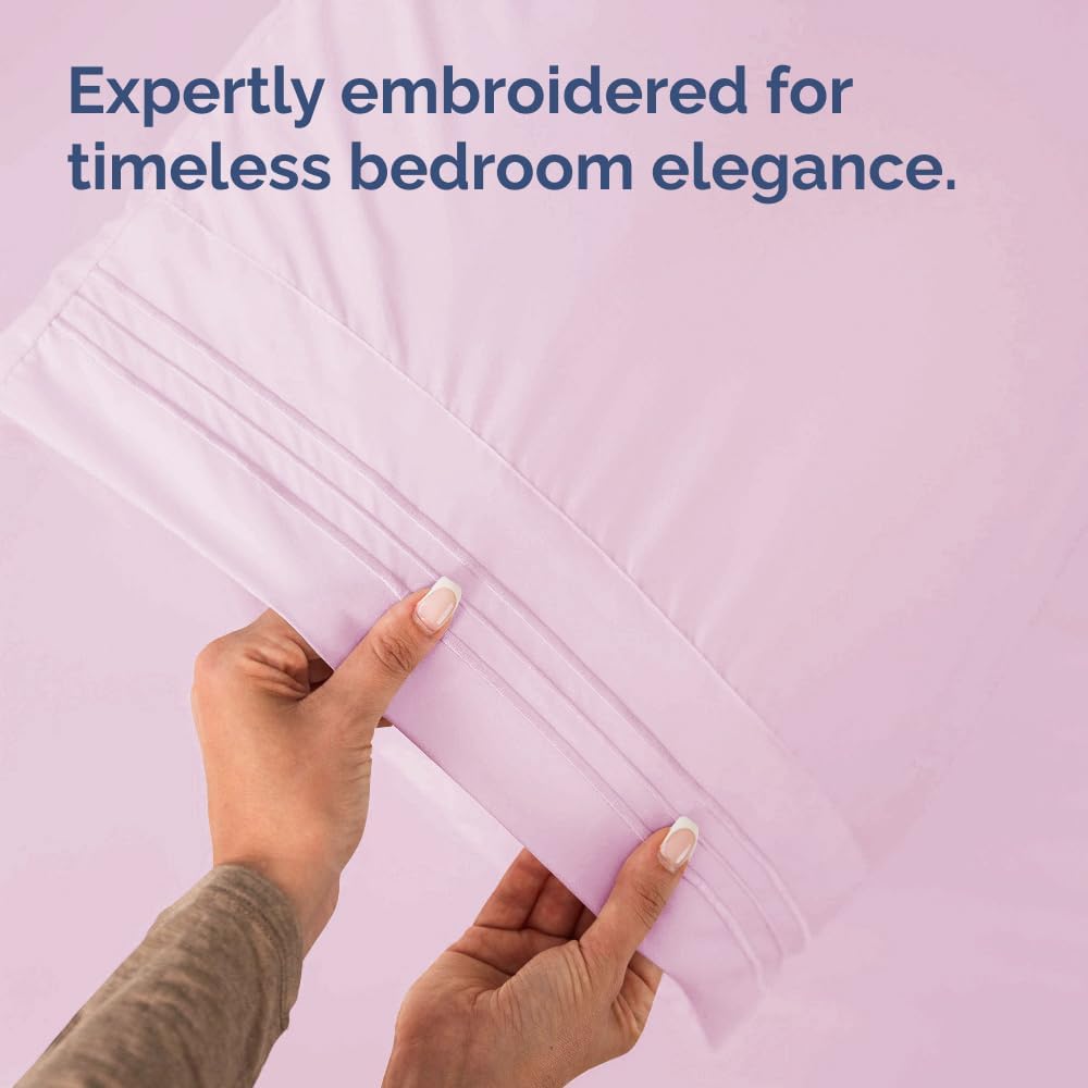 Skiennix Queen Pillow Cases Set of 2 | Ultra Soft Hotel Quality, Wrinkle-Free & Fade Resistant - Pink