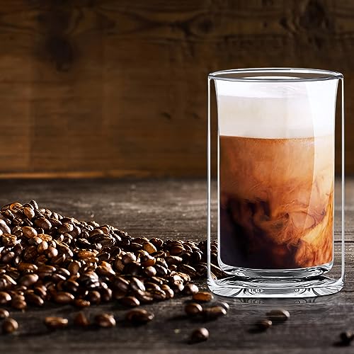 13oz Double Wall Insulated Glass Set - Durable Borosilicate Drinkware for 2