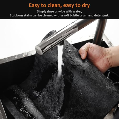 Black Faux Leather Placemats Set of 8, Waterproof Heat-Resistant Table Mats
