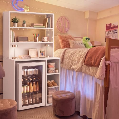 6-Tier Mini Fridge Stand with Storage and Microwave Shelf for Kitchen Dorm