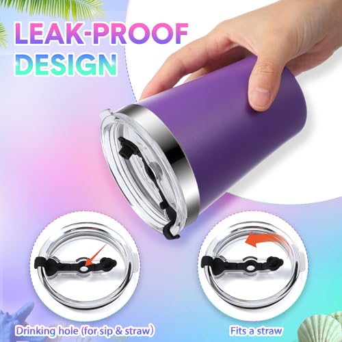 Potchen 12 oz Stainless Steel Insulated Travel Mug with Leak-Proof Lid - Bulk Pack of 16, Cold & Hot Drinks