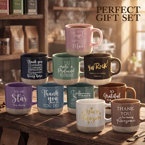 Didaey Thank You Coffee Mugs for Employees Coworkers - Bright 20 Pack