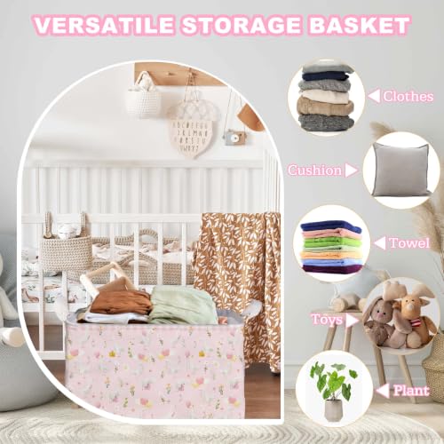 Cute Goose Nursery Storage Basket, Foldable Waterproof Laundry Hamper