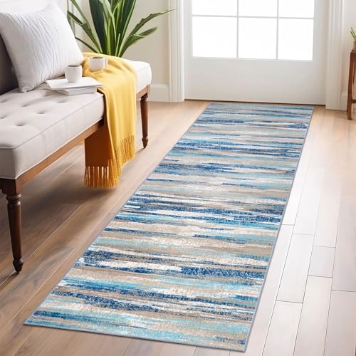 2x6 Washable Runner Rug, Non-Slip Abstract Hallway Carpet for Kitchen