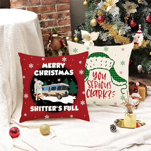 National Lampoons Christmas Vacation Pillow Covers 18x18in Funny Holiday Decor Cousin Eddie