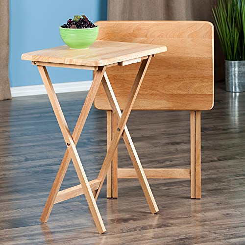 2-Piece Foldable Snack Table Set, 26-Inch Portable TV Tray Tables