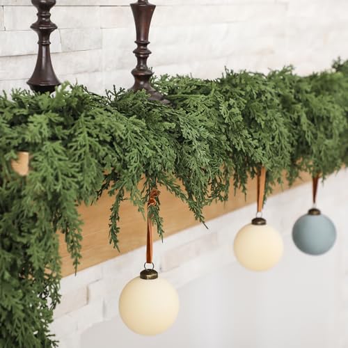 Jutom 12 ft Artificial Cedar Garland Christmas Holiday Decor