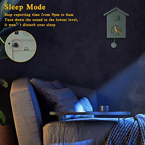 Modern Cuckoo Wall Clock with Pendulum and Adjustable Bird Call - Green