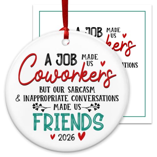 Funny Coworker Christmas Ornament - Ceramic Holiday Gift for Office Friends