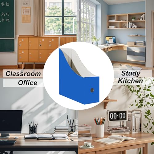 12-Pack Cardboard Magazine File Holders - Desktop Document Organizer