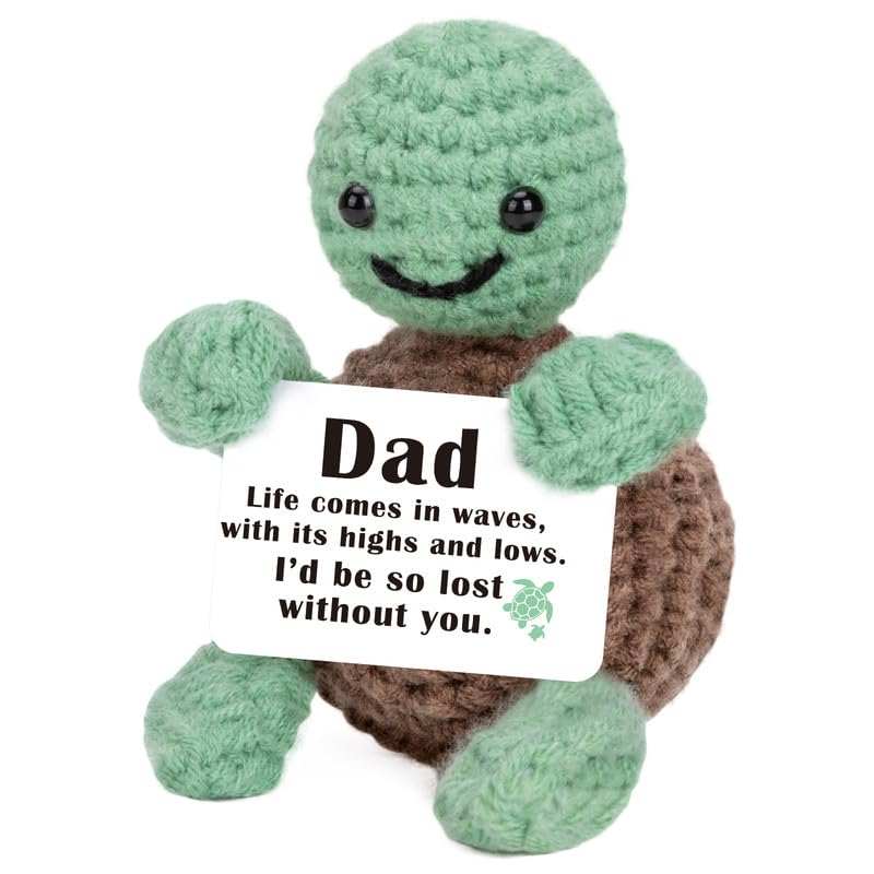 Xinezaa Dad Birthday Gift from Daughter Son Crochet Turtle - Sentimental Keepsake