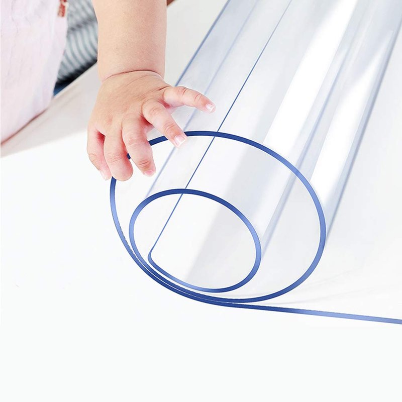 Wadrac Clear Table Protector Plastic Table Cloths PVC Night Stand Table Cover Mat Office Desk Mat Shelf Surface Protection Crystal Children Painting Cover Pad Transprent Rectangular 39.4x83 inch