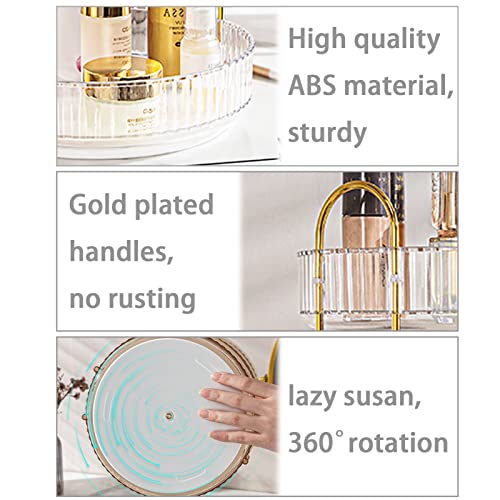 Shuang Qing Clear 3-Tier Rotating Makeup Organizer for Vanity & Bathroom Counter