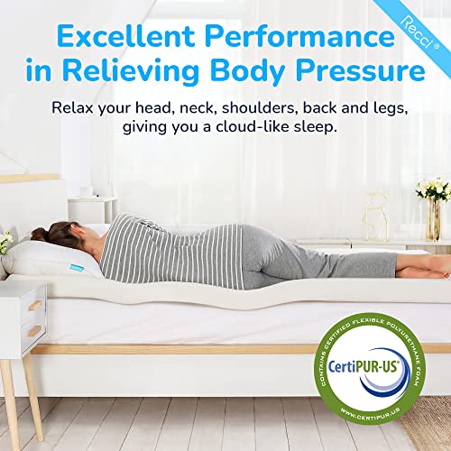 RECCI 3-Inch Twin XL Memory Foam Mattress Topper with Washable Cover