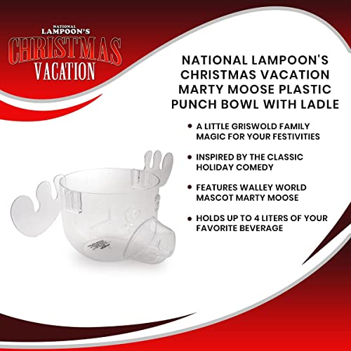 Moose Head Punch Bowl with Ladle - 1 Liter Acrylic Holiday Serveware
