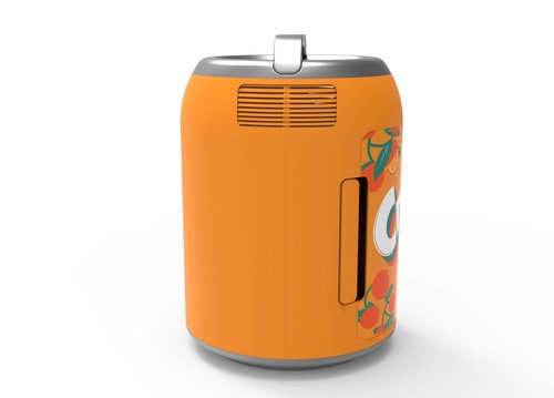 Crush branded can shaped 6 can mini personal fridge cooler-W: 10.20" x L: 10.20" X H: 14.53 (Orange)