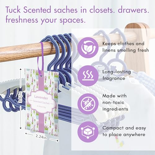 Lavender Scented Sachets for Drawers and Closets - 14 Pack Fragrance Bags