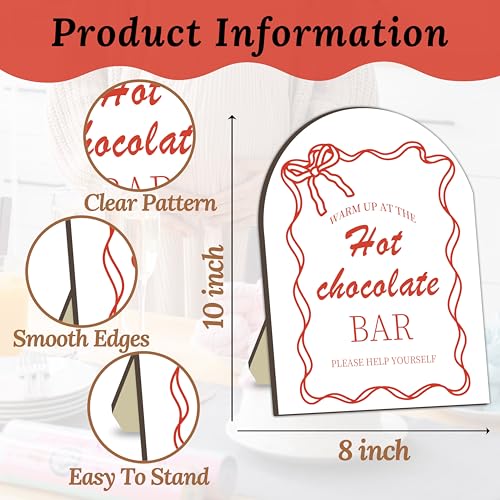 Hot Chocolate Bar Wooden Sign - Cocoa Drink Station - Chocolate Variation