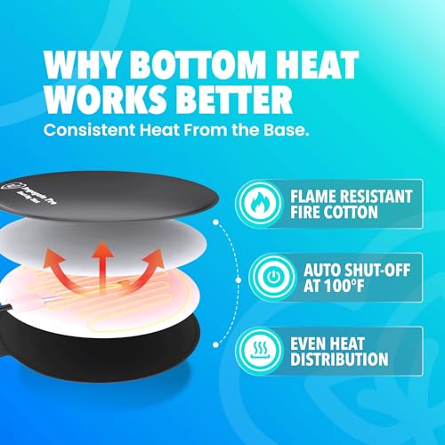 Brewing & Fermentation Heat Pad with Heating Thermostat - 10" Sourdough Starter Warmer Mat, Beer & Wine Fermenting - Heating Mat for Kombucha Jar, Carboy, Glass Jar, Fermentors with Heater Temp Strip
