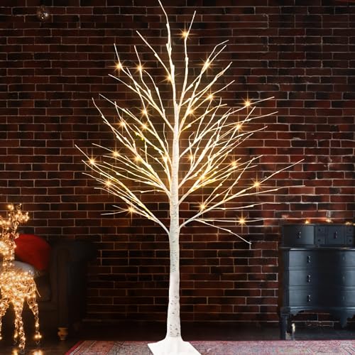 Dazzle Bright 6FT 144 LED Lighted Birch Tree – Outdoor & Indoor Christmas Decor, 1 Pack