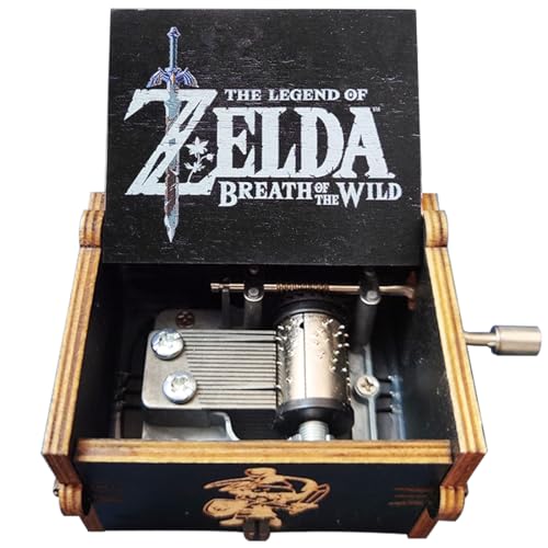 Wooden Hand-Crank Music Box - Antique Laser Engraved Decorative Gift