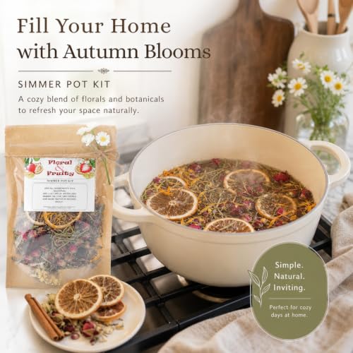 Natural Stovetop Potpourri Kit - 4 Set Holiday Simmer Pot with Dried Botanicals