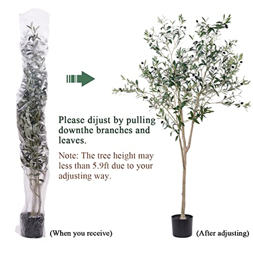 6FT Artificial Olive Tree with Bendable Branches for Indoor Decor