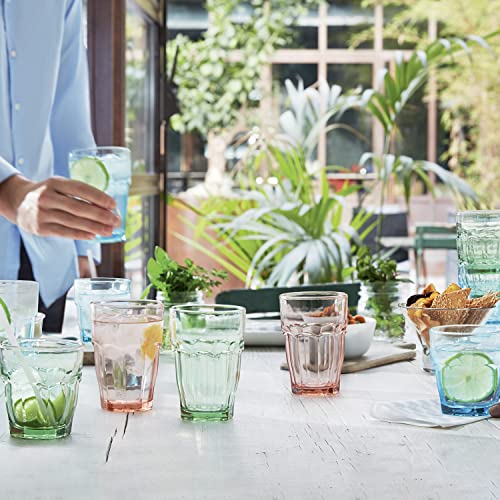 Tempered Glass Tumbler Set 9 oz, Set of 6 Green Drinking Glasses