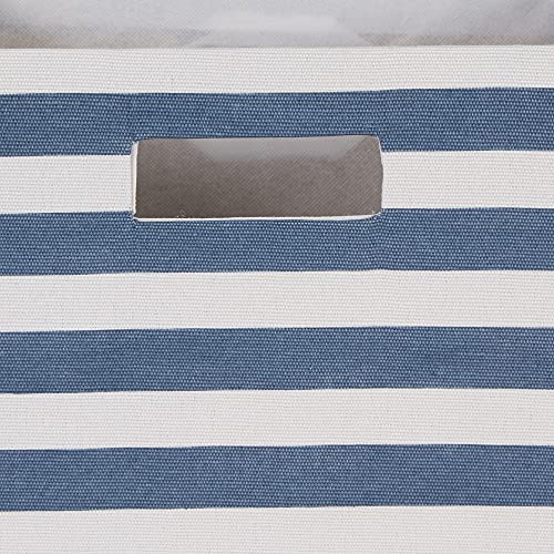 DII Polyester Cube Storage Collection Collapsible Hard Sided Bin, 13x13x13, French Blue