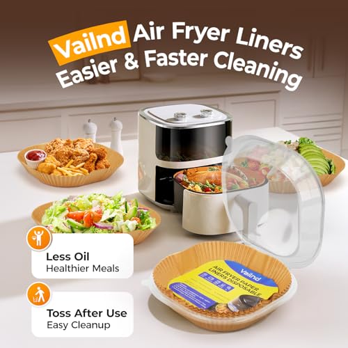 8 Inch Square Air Fryer Disposable Paper Liners - Non-Stick (400 Pack)