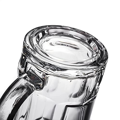 4-Pack Heavy Beer Mugs, 14 oz Large Glass Steins with Handle