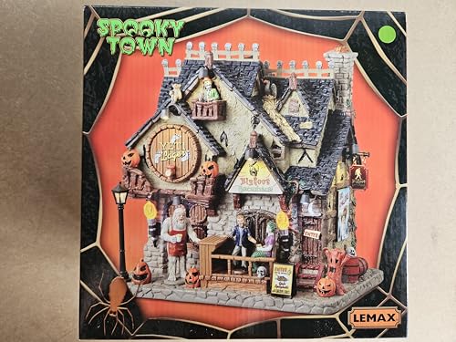 Bigfoot Brewhaus Lighted Halloween Village Building, 7.87-Inch Display