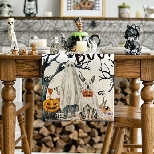 Artoid Mode 13x72 Inch Halloween Table Runner Home Party Decor Beige