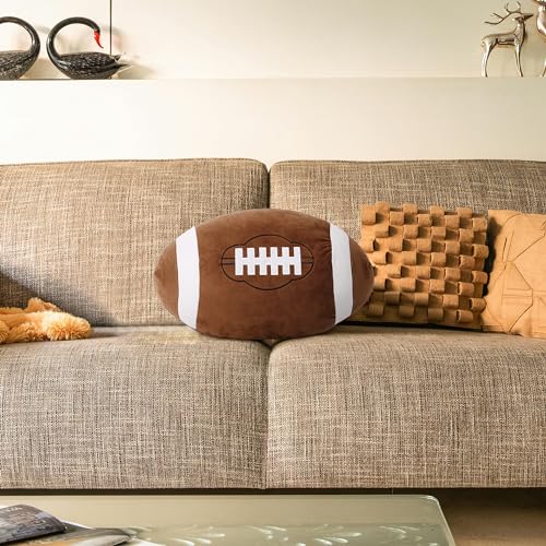 18-Inch Soft Football Plush Pillow, Stuffed Sports Ball Toy Decor