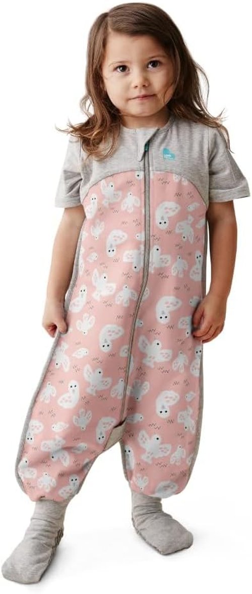 Love To Dream Organic Toddler Wearable Blanket - Super Soft Sleeping Sack with Footies, 4T | Pink, 1.0TOG