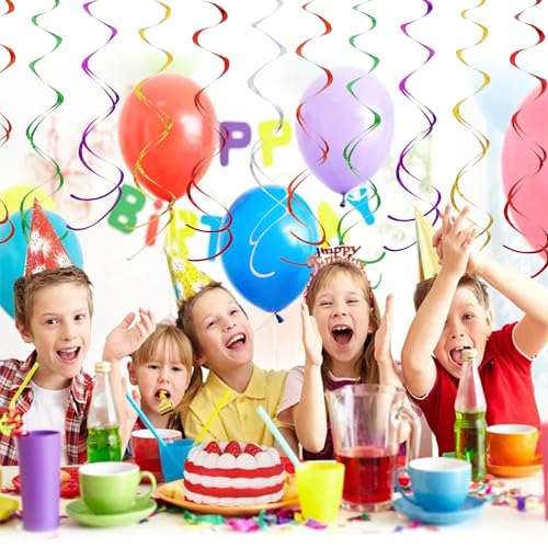 BEISHIDA Rainbow 30Pcs Hanging Swirls Decorations for Wedding Christmas Party