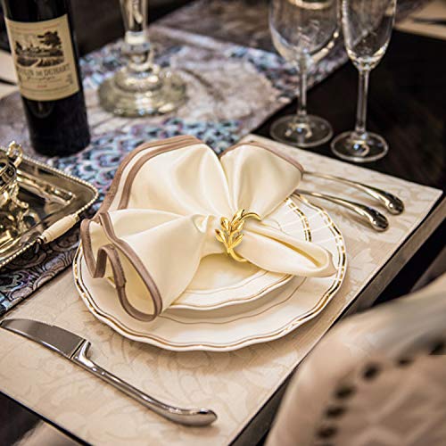 KPOSIYA Ye Zi-Gold 200 Leaf Napkin Rings Set - Napkin Holder