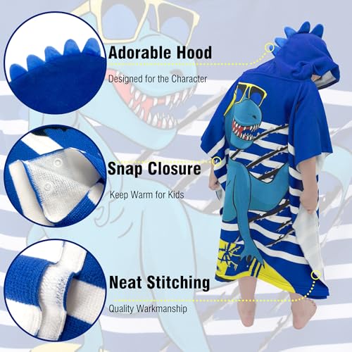 Growell Kids Hooded Beach Towel Poncho - Quick Dry Swim Cover-Up (30x30)