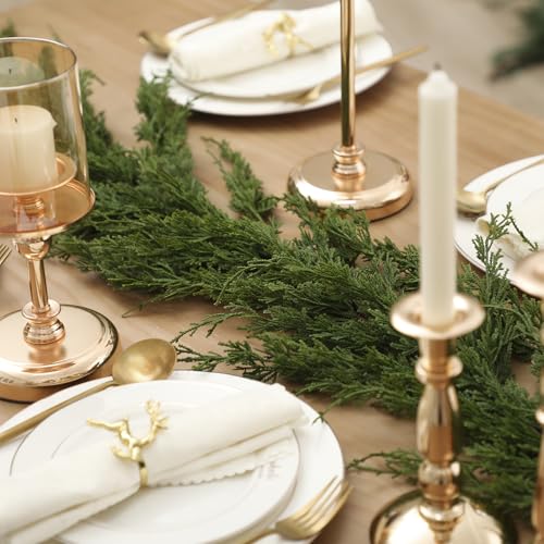 Daifunli 12ft Artificial Cypress Cedar Garland for Christmas Holiday Decor