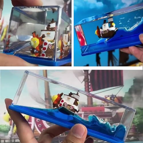 Unsinkable Pirate Ship Fluid Drift Bottle Desk Ornament
